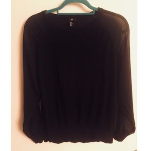 H&M SHEER SLEEVED SWEATER